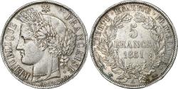 World Coins - France, 5 Francs, Cérès, 1851, Paris, Silver, , Gadoury:719, KM:761.1