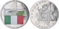 World Coins - Italy, Medal, Monnaie Européenne, Billet de 100 Euro, Politics, 2002