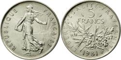 World Coins - Coin, France, Semeuse, 5 Francs, 1981, , Nickel Clad Copper-Nickel