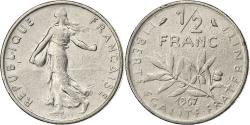 World Coins - France, 1/2 Franc, Semeuse, 1967, Paris, Nickel, , Gadoury:429