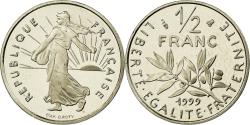 World Coins - Coin, France, Semeuse, 1/2 Franc, 1999, Paris, Proof, , Nickel