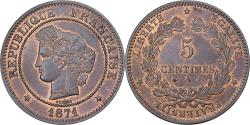 World Coins - France, 5 Centimes, Cérès, 1871, Paris, Bronze, , Gadoury:157