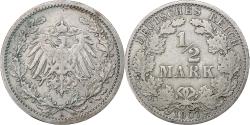 World Coins - Germany, Wilhelm II, 1/2 Mark, 1907, Berlin, Silver,