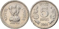 World Coins - Coin, INDIA-REPUBLIC, 5 Rupees, 2001, Bombay, , Copper-nickel, KM:154.4