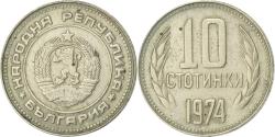World Coins - Bulgaria, 10 Stotinki, 1974, Nickel-brass, , KM:87