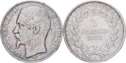 World Coins - France, 5 Francs, Louis Napoléon Bonaparte, 1852, Paris, Grosse tête, Silver