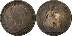 World Coins - Great Britain, Victoria, Penny, 1896, London, Bronze,