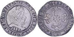 World Coins - France, Henri III, Franc au Col Plat, 1581, Bordeaux?, Silver,