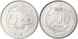 World Coins - Lebanon, 500 Livres, 2009, Nickel plated steel, , KM:39