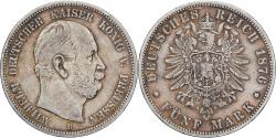 World Coins - German States, PRUSSIA, Wilhelm I, 5 Mark, 1876, Breslau, Silver,
