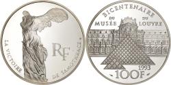 World Coins - France, 100 Francs, La Victoire de Samothrace, 1993, Paris, Silver,