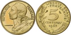 World Coins - France, 5 Centimes, Marianne, 1967, Paris, Aluminum-Bronze, , Gadoury:175
