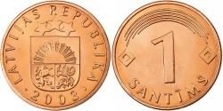 World Coins - Latvia, Santims, 2003, Vantaa, Copper Clad Steel, , KM:15