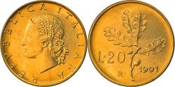 World Coins - Coin, Italy, 20 Lire, 1991, Rome, , Aluminum-Bronze, KM:97.2