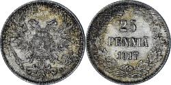 World Coins - Coin, Finland, 25 Penniä, 1917, Helsinki, , Silver, KM:19
