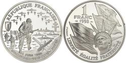 World Coins - France, Franc, Cinquantenaire du Débarquement, 1993, Paris, BE, Silver