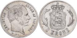 World Coins - Denmark, Christian IX, Krone, 1875, Copenhagen, Silver,