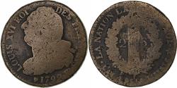 World Coins - France, Louis XVI, 2 sols Français, 1792 / AN 4, Strasbourg, Copper,