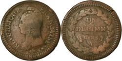World Coins - Coin, France, Dupré, Decime, 1797, Paris, , Bronze, Gadoury:185