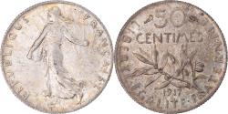 World Coins - Coin, France, Semeuse, 50 Centimes, 1917, Paris, , Silver, KM:854