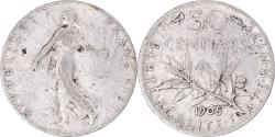 World Coins - Coin, France, Semeuse, 50 Centimes, 1905, Paris, , Silver, KM:854
