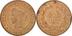 World Coins - Coin, France, Cérès, 5 Centimes, 1876, Paris, , Bronze, KM:821.1