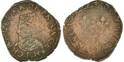 World Coins - Coin, France, Charles X, Double Tournois, 1593, Dijon, , Copper