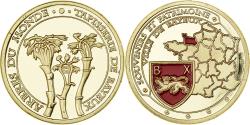 World Coins - France, Medal, Bayeux, tapisserie - arbres du monde, Gilt iron, Colourized