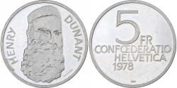 World Coins - Switzerland, 5 Francs, Henry Dunant, 1978, Bern, Proof, Cupronickel,