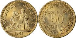 World Coins - Coin, France, Chambre de commerce, 50 Centimes, 1924, Paris,