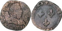 World Coins - France, Henri III, Double Tournois, 1586, La Rochelle, Copper,