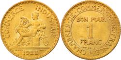 World Coins - Coin, France, Chambre de commerce, Franc, 1922, Paris, , Aluminum-Bronze