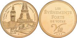 World Coins - France, Medal, Le Tunnel sous la Manche, 6 Mai 1994, Copper-Nickel Gilt,