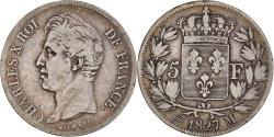 World Coins - Coin, France, Charles X, 5 Francs, 1827, Toulouse, , Silver, KM:728.9