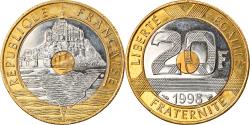 World Coins - Coin, France, Mont Saint Michel, 20 Francs, 1998, , Tri-Metallic