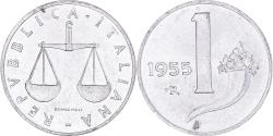 World Coins - Coin, Italy, Lira, 1955, Rome, , Aluminum, KM:91