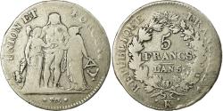 World Coins - Coin, France, Union et Force, 5 Francs, AN 5, Bordeaux, , Silver