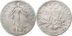 World Coins - France, 50 Centimes, Semeuse, 1907, Paris, Silver, , Gadoury:420