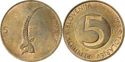World Coins - Slovenia, 5 Tolarjev, 1999