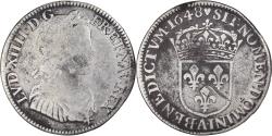 World Coins - Coin, France, Louis XIV, 1/4 Écu à la mèche longue, 1648, Paris,