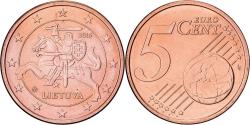 World Coins - Lithuania, 5 Centimes, 2015, Vilnius, Copper Plated Steel,