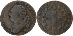 World Coins - France, Louis XVI, 12 deniers François, 1792/91 - An 4/3, Lyon, Copper