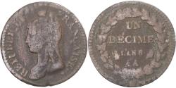 World Coins - Coin, France, Dupré, Decime, AN 8, Metz, , Copper, Gadoury:187a