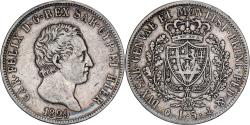 World Coins - Italy, Carlo Felice, 5 Lire, 1829, Genoa, Silver,