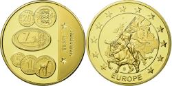World Coins - France, Medal, L'Estonie dans l'Europe, History, , Copper Gilt