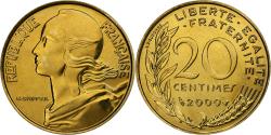 World Coins - France, 20 Centimes, Marianne, 2000, MDP, BU, Aluminum-Bronze,
