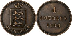 World Coins - Guernsey, Victoria, 4 Doubles, 1868, Heaton, Bronze, , KM:5