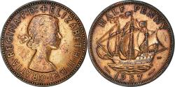 World Coins - Coin, Great Britain, Elizabeth II, 1/2 Penny, 1957, , Bronze, KM:896