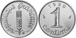 World Coins - France, 1 Centime, Épi, 1980, MDP, série FDC, Stainless Steel,