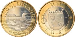 World Coins - Finland, 5 Euro, Le Plongeon huard en Savonie, 2014, , Bi-Metallic